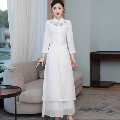 Vietnam spring time Áo Dài (Vintage dress+pants set)