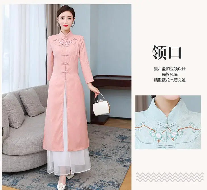 Vietnam spring time Áo Dài (Vintage dress+pants set)