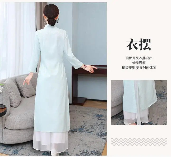 Vietnam spring time Áo Dài (Vintage dress+pants set)