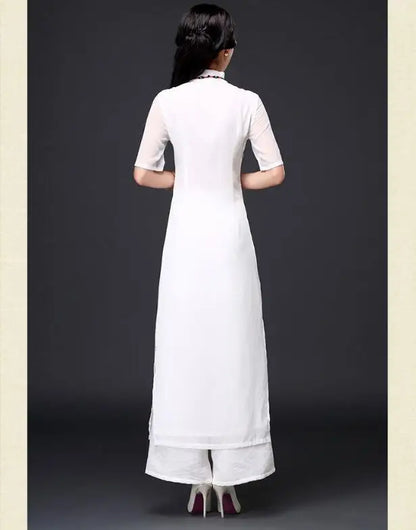 Traditional Vietnam Áo Dài Summer Dress (dress+pants set)