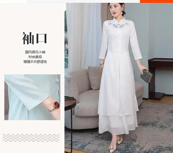 Vietnam spring time Áo Dài (Vintage dress+pants set)