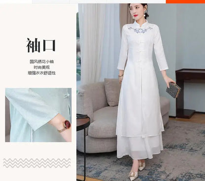 Vietnam spring time Áo Dài (Vintage dress+pants set)