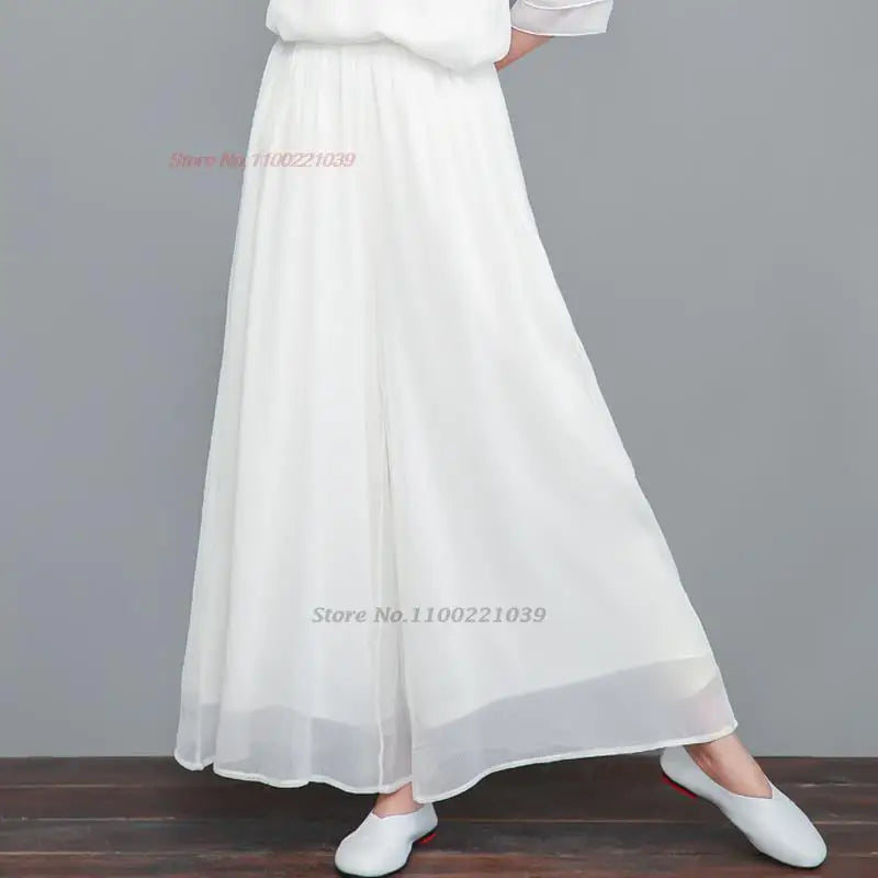2025 Traditional Vietnam Áo Dài Cheongsam dress flower print chiffon tea service hanfu dress