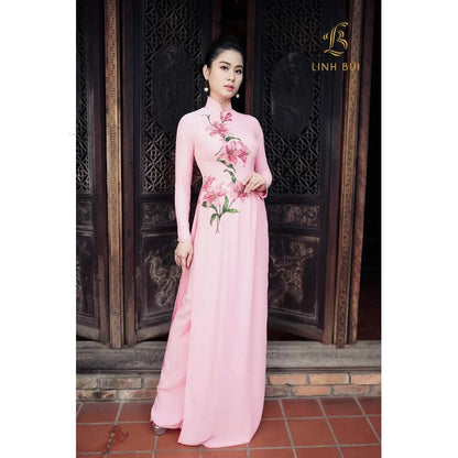 Áo Dài Vietnam inspired Cheongsam -- Qipao Vintage Elegant Traditional Dress