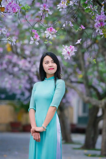 2025 Vietnam Áo Dài traditional chiffon (dress+pants set)