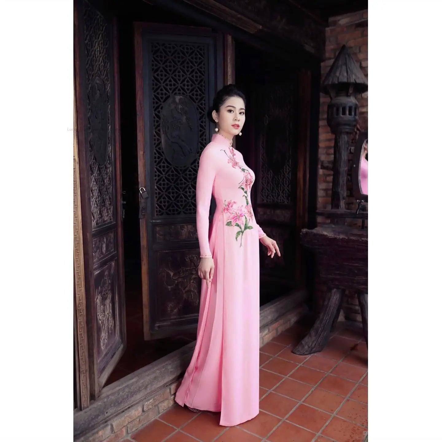 Áo Dài Vietnam inspired Cheongsam -- Qipao Vintage Elegant Traditional Dress