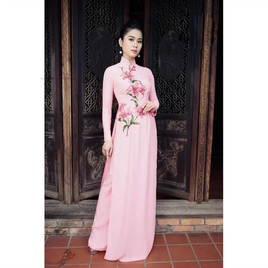 Áo Dài Vietnam inspired Cheongsam -- Qipao Vintage Elegant Traditional Dress